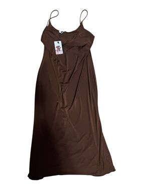Sincerely Jules Chocolate Cowl Neck Brown Slip Dress